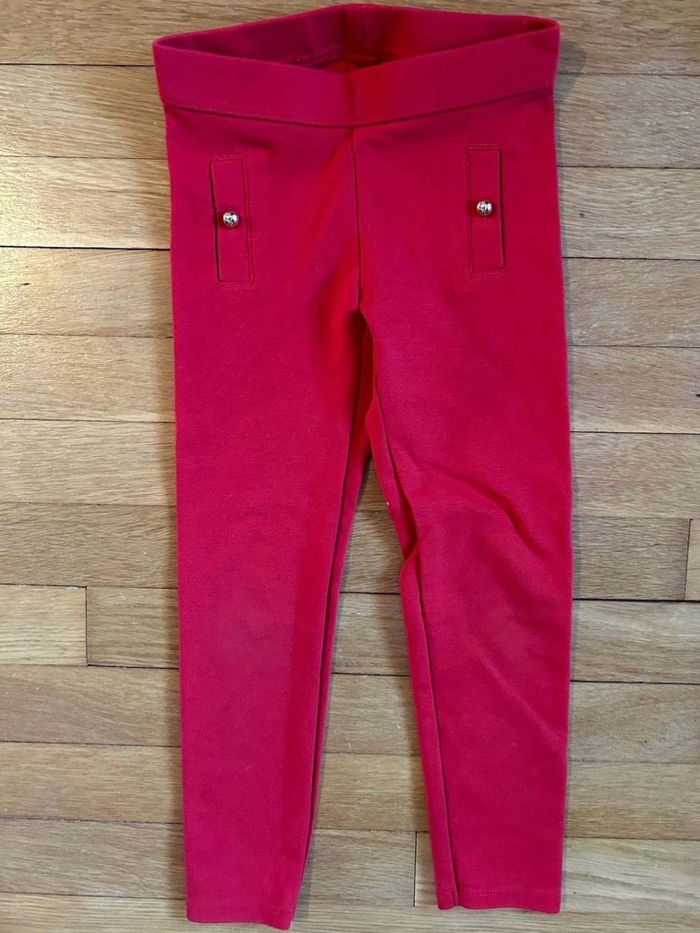 Janie and Jack Bright Red Ponte Pull-On Leggings